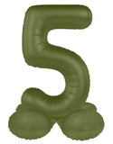 Folieballong Stående Siffra 5 - Olive Green - Ultra Matt - 41 cm - Folieballong