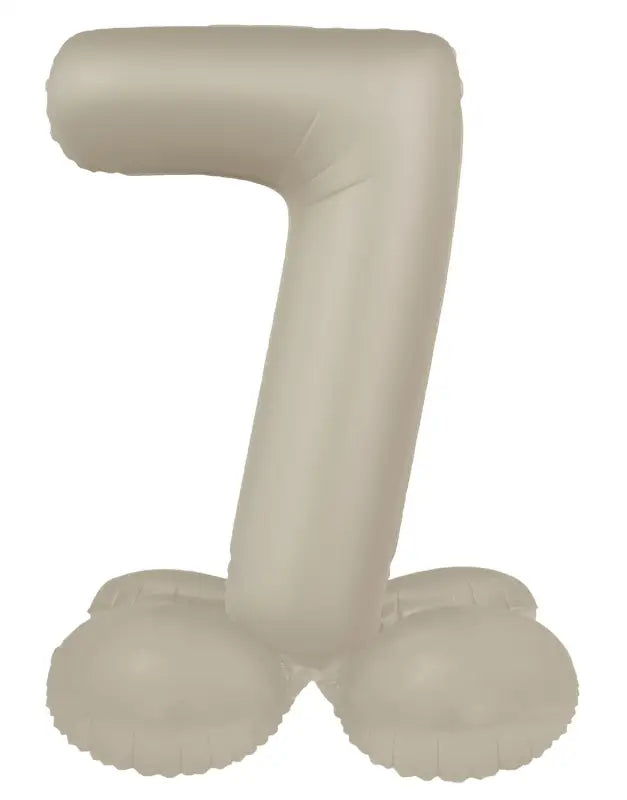 Folieballong Stående Siffra 7 - Creamy Latte - Ultra Matt - 72 cm - Folieballong