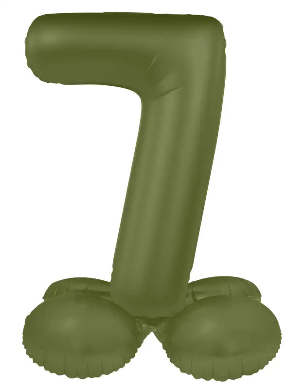 Folieballong Stående Siffra 7 - Olive Green - Ultra Matt - 41 cm - Folieballong