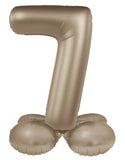 Folieballong Stående Siffra 7 - Starlight Guld - Satin Gloss - 41 cm - Folieballong