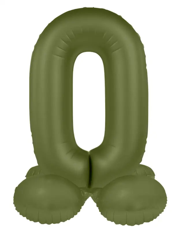 Folieballong Stående Siffra - Olive Green - Ultra Matt - 41 cm - Folieballong