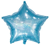 Folieballong Stjärnformad Galactic Aqua - 45 cm - Folieballong