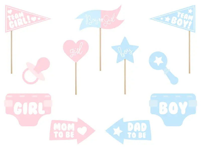 Fotorekvisita Gender reveal mix