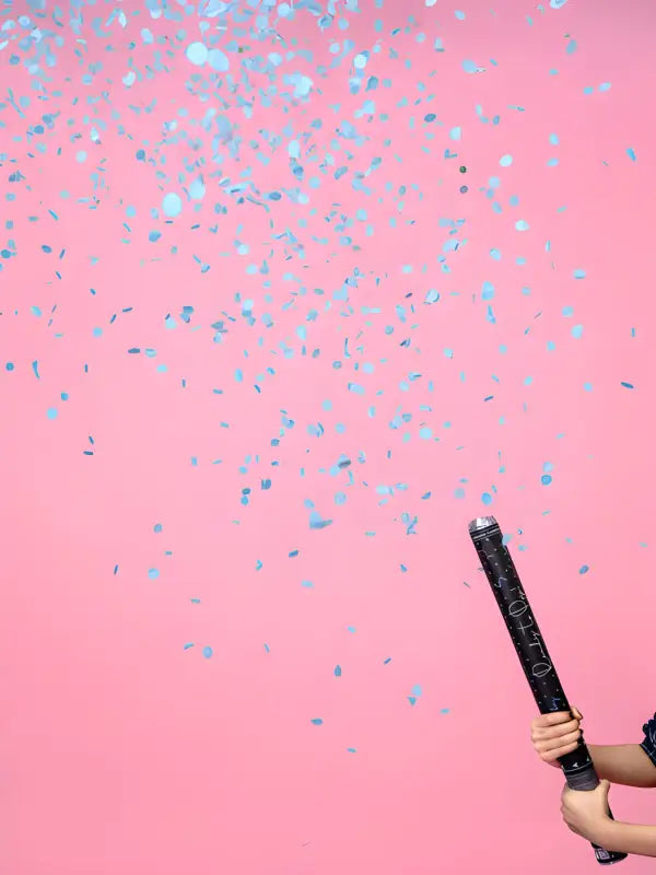 Gender Reveal Confetti Cannon - Ready to Pop blå