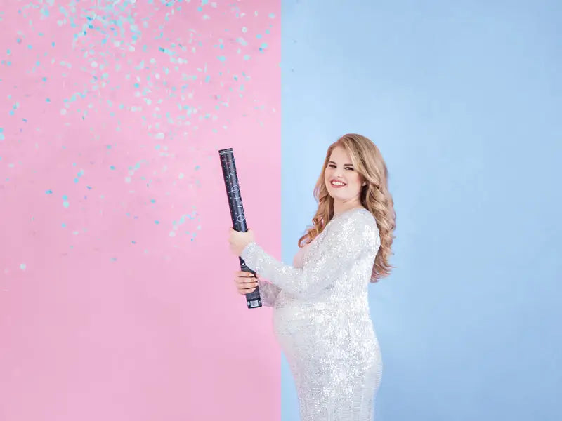 Gender Reveal Confetti Cannon - Ready to Pop blå