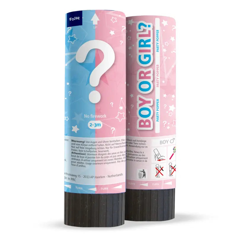 Konfetti Cannon Gender Reveal - 15 cm - Bordskonfetti