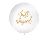 Giant Balloon 1 m Just married white