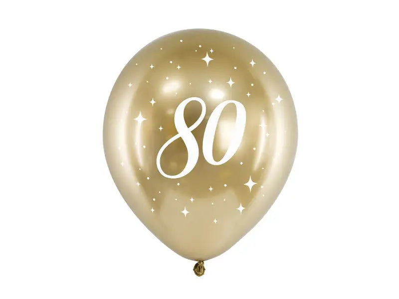 Glansiga Ballonger 30 cm 80 guld