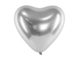 Glansiga ballonger 30cm Hjärtan silver