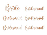 Glasdekaler ’Bride & Bridesmaid’ roséguld