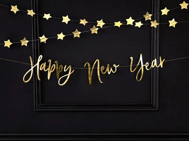 Banner Happy New Year guld