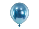 Glossy Ballonger 12 cm blå