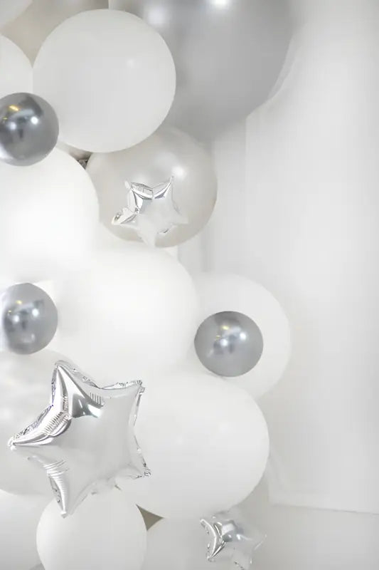 Glossy Ballonger 12 cm mörk silver