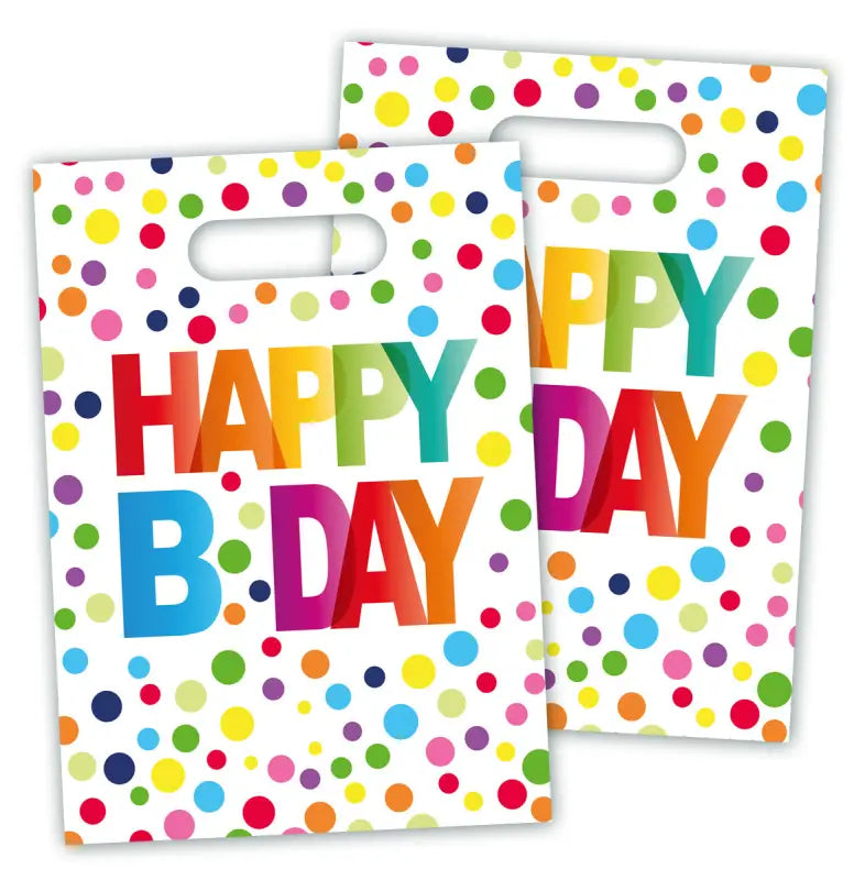 Happy Bday Dots Handout Väskor - 8 stycken - Utdelningsväskor