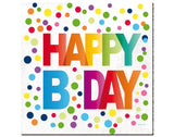 Happy Bday Dots Servetter 33 x 33 cm - 20 pack - Servetter