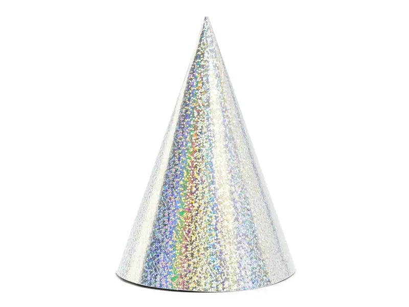 Holografiska partyhattar silver