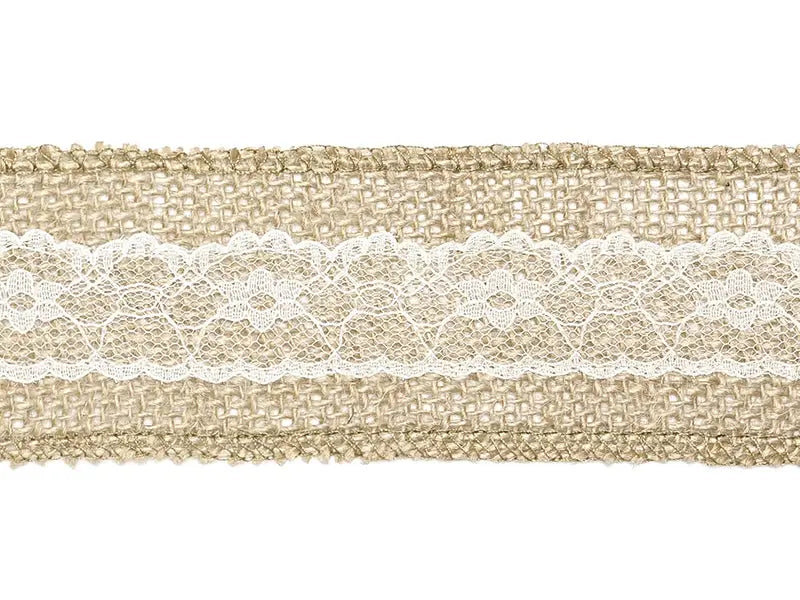 Jute tape with lace 5x500cm