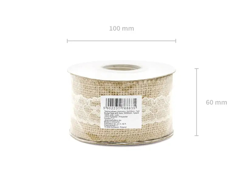 Jute tape with lace 5x500cm