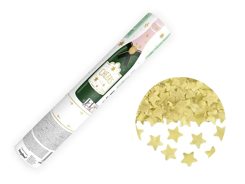 Confetti cannon golden stars 20cm