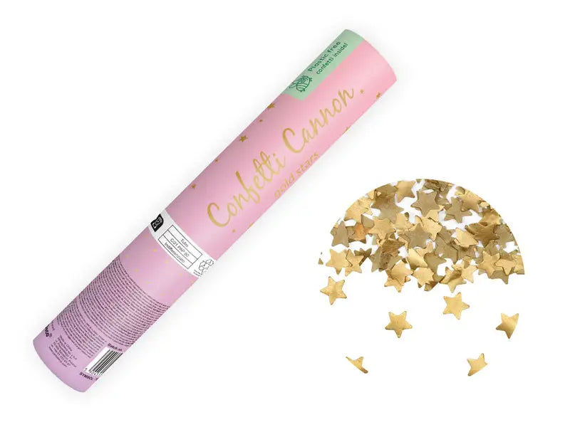 Confetti cannon golden stars 20cm