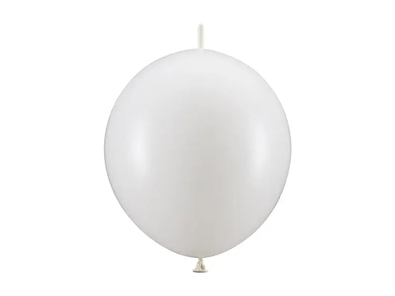 Länkballonger 28 cm metallic pure white 20 st.