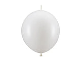 Länkballonger 28 cm metallic pure white 20 st.