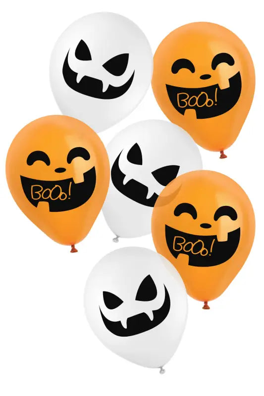 Latexballonger Halloween 23 cm - Halloween BoOo! - 6 stycken - Ballong