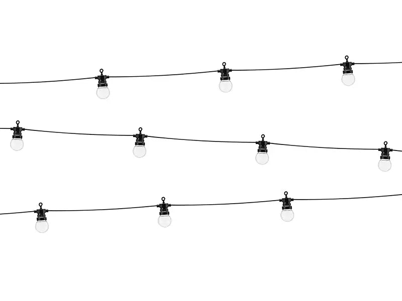 LED Festoon lights black 5m doesn’t contain UK plug