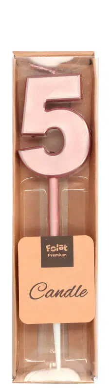 Ljus nummer 5 roséguld metallic - Ljus