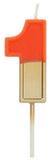 Ljus Retro Nummer 1 Orange - 5 cm - Ljus