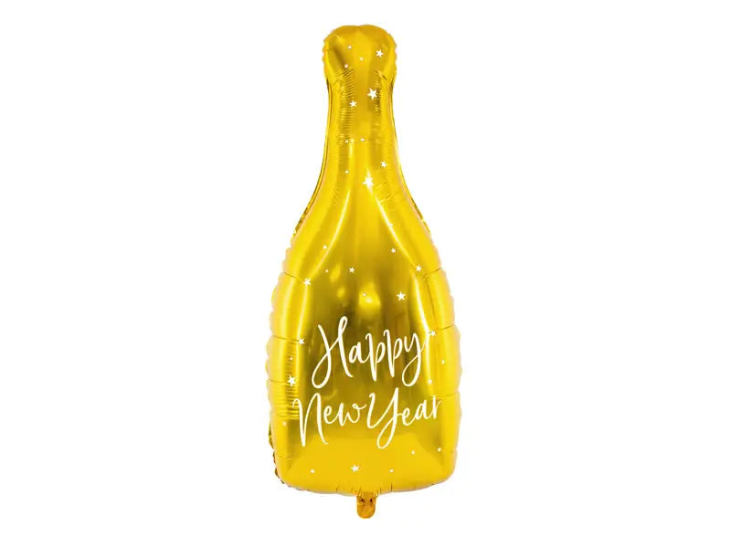 Folieballong Bottle - Happy New Year guld