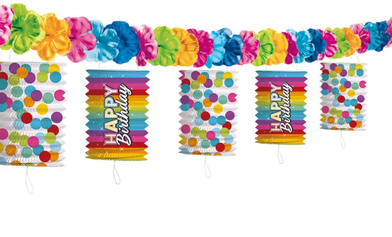 Lykta Garland Rainbow Bday - 3,6 meter - Girlang