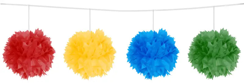 Mångfärgad Pompom-krans - 3 meter - Pompom-krans