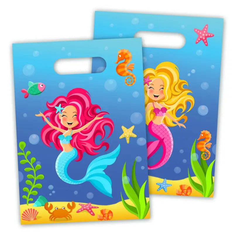 Mermaid Party Bags - 8 stycken - Utdelningsväskor