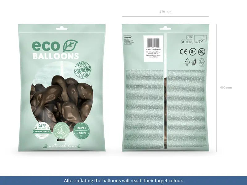 Metallic Eco Ballonger brun 100-pack