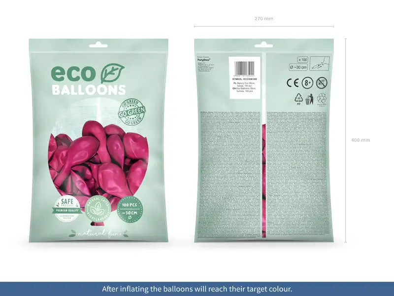 Metallic Eco Ballonger fuchsia 100-pack