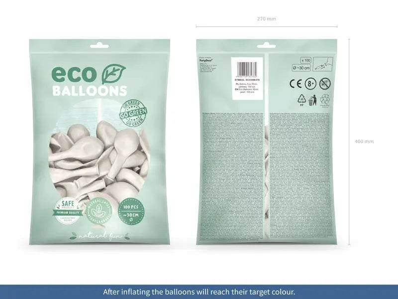 Metallic Eco Ballonger pärlemor 100-pack