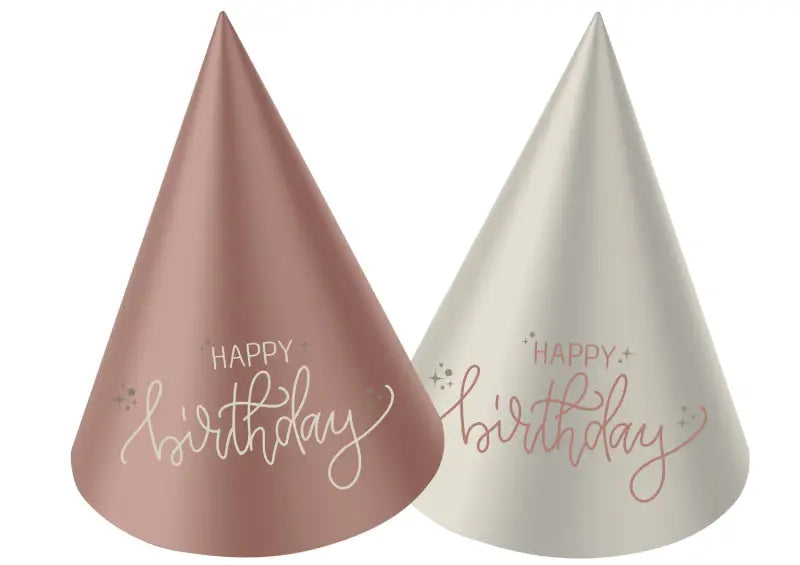 Mini Party Hattar - Crème Rose - 10 cm - 6 stycken - Festhattar