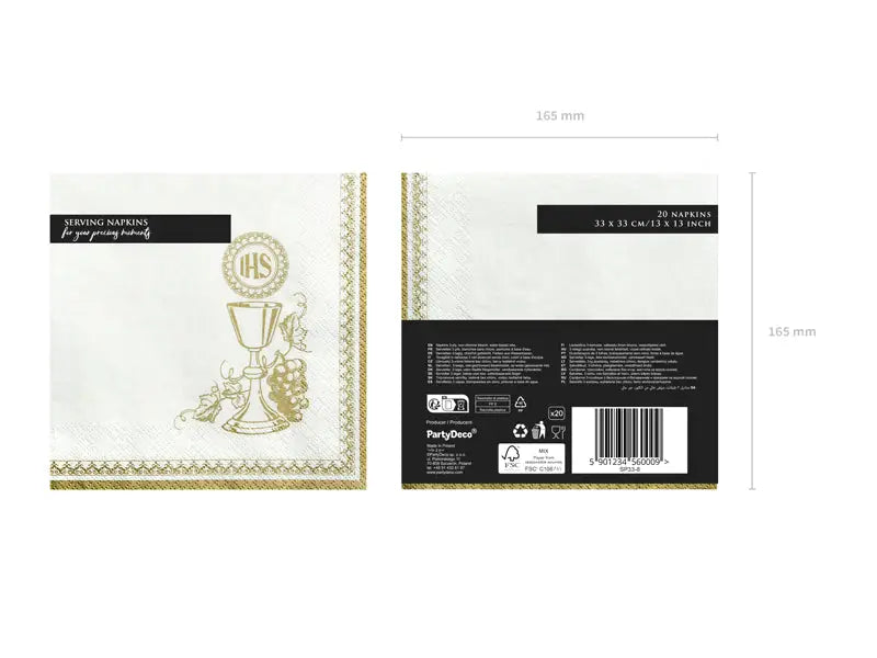 Napkins Chalice white 33 x 33 cm (1 pkt / 20 pc.)