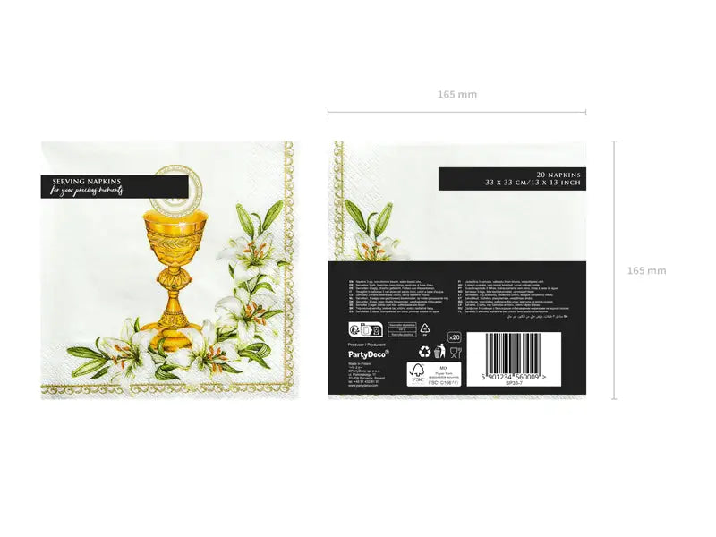 Napkins Chalice white 33 x 33 cm (1 pkt / 20 pc.)