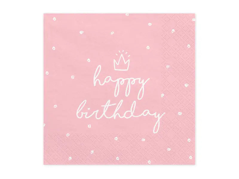 Napkins Happy Birthday 33x33 cm (1 pkt / 20 pc.)