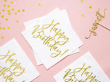 Napkins Happy Birthday white 33x33cm (1 pkt / 20 pc.)