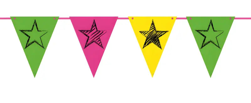 Neon Party Bunting - 6 meter - Girlang