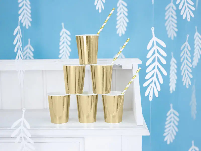 Paper Straws gold 19.5cm (1 pkt / 10 pc.)