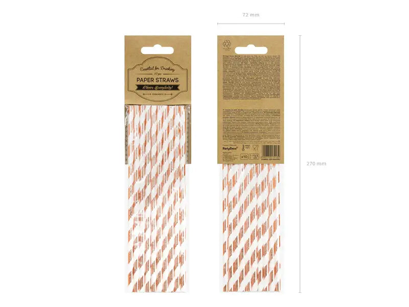 Paper Straws light rose gold 19.5cm (1 pkt / 10 pc.)