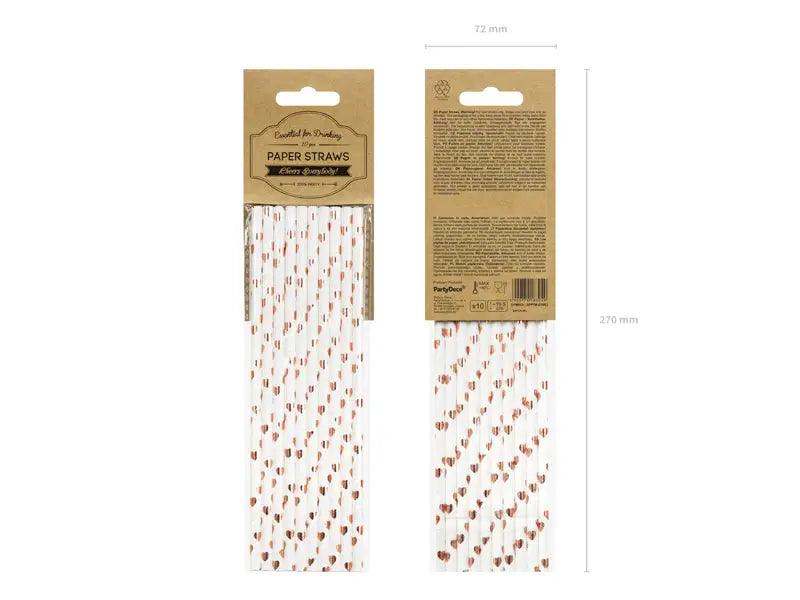 Paper Straws light rose gold 19.5cm (1 pkt / 10 pc.)