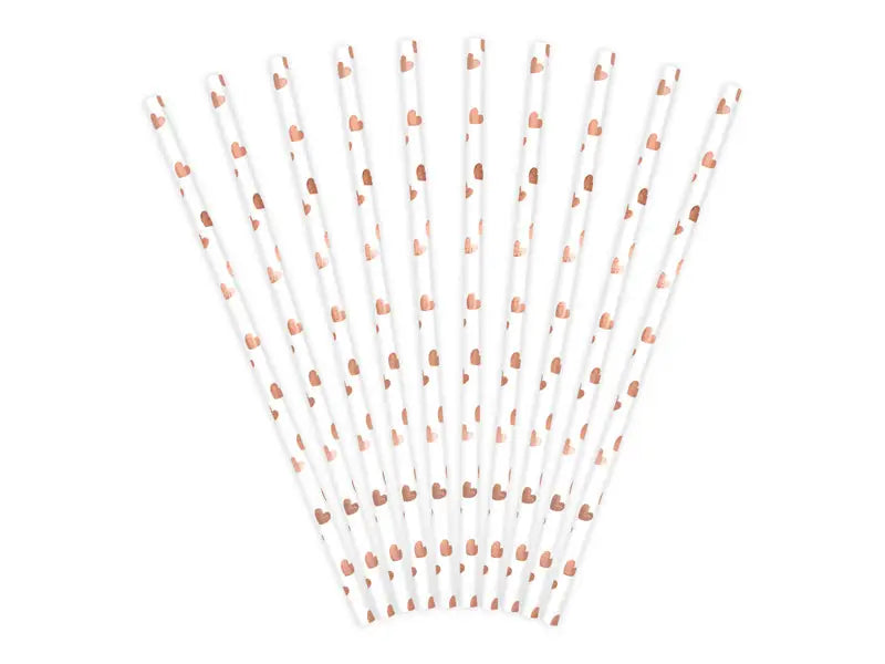 Paper Straws light rose gold 19.5cm (1 pkt / 10 pc.)