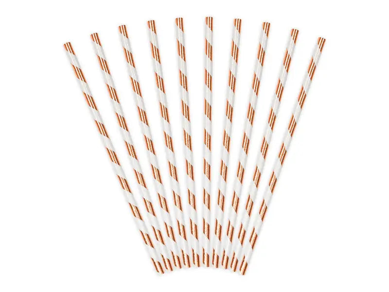 Paper Straws light rose gold 19.5cm (1 pkt / 10 pc.)