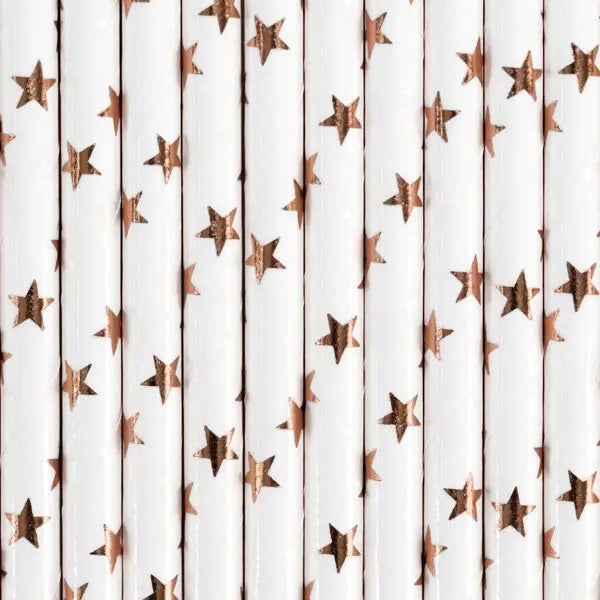 Paper Straws light rose gold 19.5cm (1 pkt / 10 pc.)