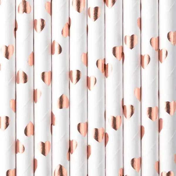 Paper Straws light rose gold 19.5cm (1 pkt / 10 pc.)